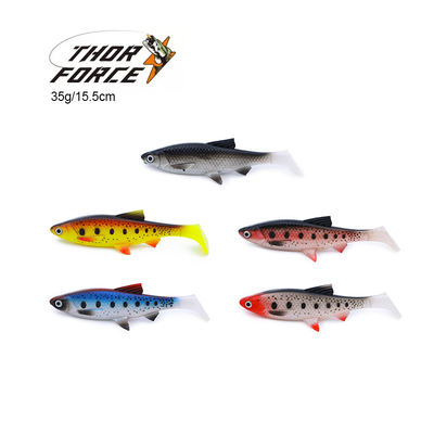 OEM Fishing Soft Bait With Hook Pike Perch Bass Fishing Lure 15.5cm/35g Paddle Tail Soft Lure